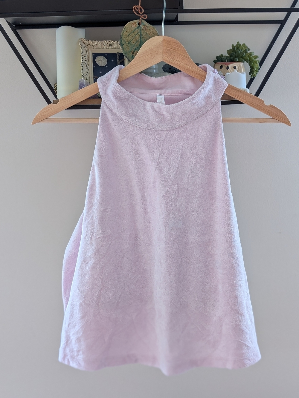 Fabletics Light Pink Terrycloth Crop Tank Top